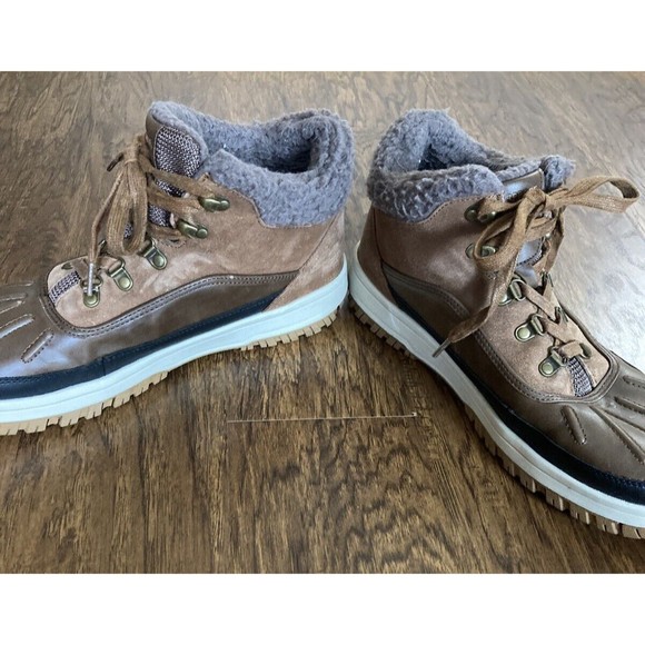 Weatherproof Landon Men\'s Winter Faux Fur Sneakerboots BROWN Size 10 main image 10